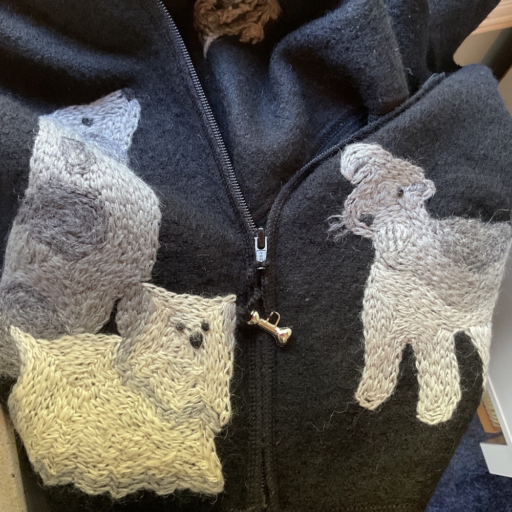 Knit Woman’s Vest Dog Theme